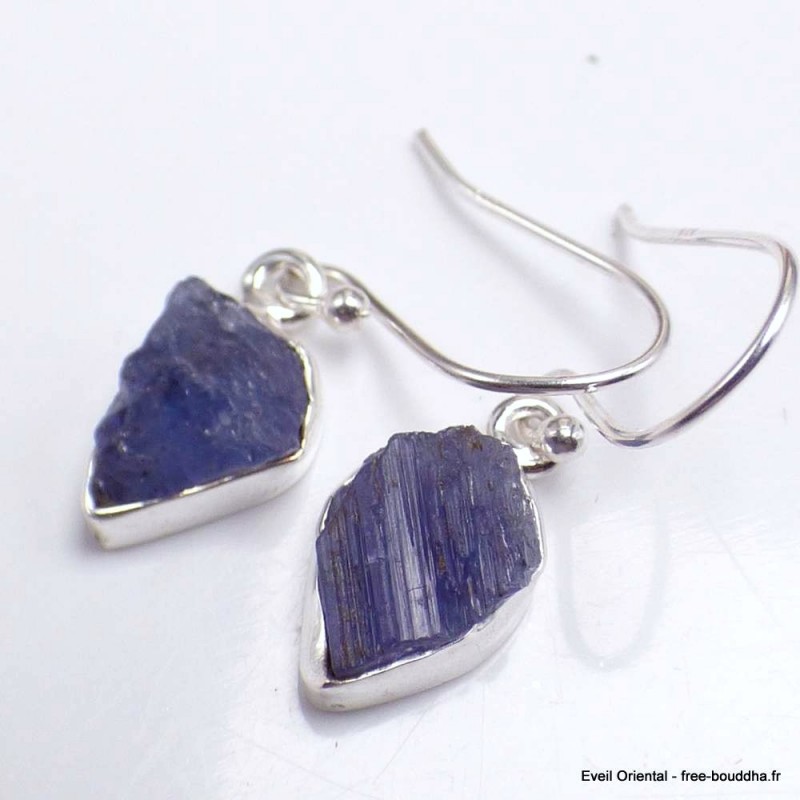 Bijou Boucles d'oreilles en Tanzanite brute 