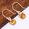Boucles d'oreilles Citrine facettée ronde Boucles d'oreilles en pierres BK122