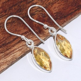 Boucles d'oreilles Citrine facettée marquise Boucles d'oreilles en pierres BK122.1
