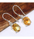 Boucles d'oreilles Citrine facettée ovale Boucles d'oreilles en pierres BK122.2