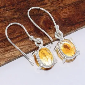 Boucles d'oreilles Citrine facettée ovale - Boucles d'oreilles en pierres naturelles