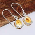 Boucles d'oreilles Citrine facettée ovale - Boucles d'oreilles en pierres naturelles