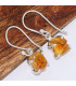 Boucles d'oreilles en Authentique Citrine brute serti griffes Boucles d'oreilles en pierres BK122.6