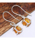 Boucles d'oreilles en Authentique Citrine brute serti griffes Boucles d'oreilles en pierres BK122.6