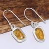 Boucles d'oreilles Authentique Citrine brut serti clos Boucles d'oreilles en pierres BK122.4