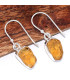 Boucles d'oreilles Authentique Citrine brut serti clos Boucles d'oreilles en pierres BK122.4