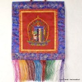 Tenture bouddhiste Kalachakra rouge Tentures tibétaines Bouddha TNKA1