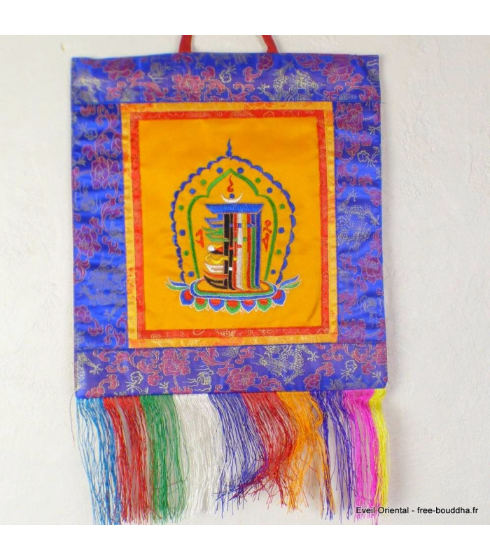Tenture bouddhiste Kalachakra safran Tentures tibétaines Bouddha TNKA2