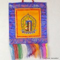 Tenture bouddhiste Kalachakra safran Tentures tibétaines Bouddha TNKA2