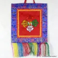 Tenture tibétaine double dorjé rouge 30 X 32 cm - Tentures bouddhistes