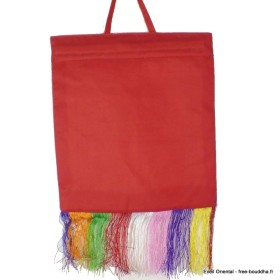 Tenture tibétaine double dorjé safran 30 X 32 cm Tentures tibétaines Bouddha DRJ5