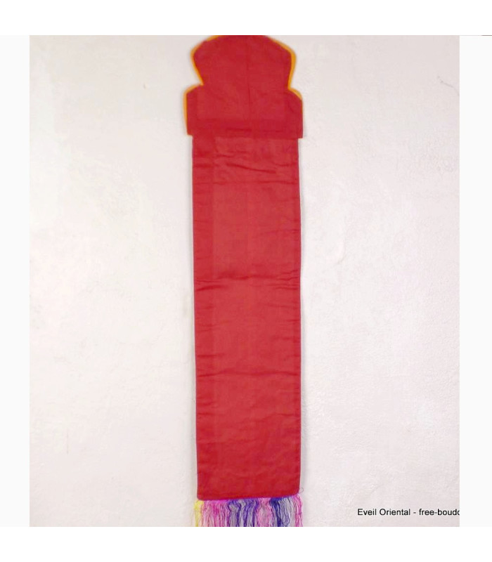 Tenture murale bouddhiste Mantra de Chenrezi Bordeau Tentures tibétaines Bouddha TMMC4