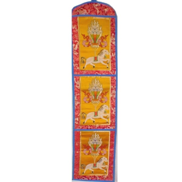 Porte courrier bouddhiste en soie Lungta Tentures tibétaines Bouddha PCB6