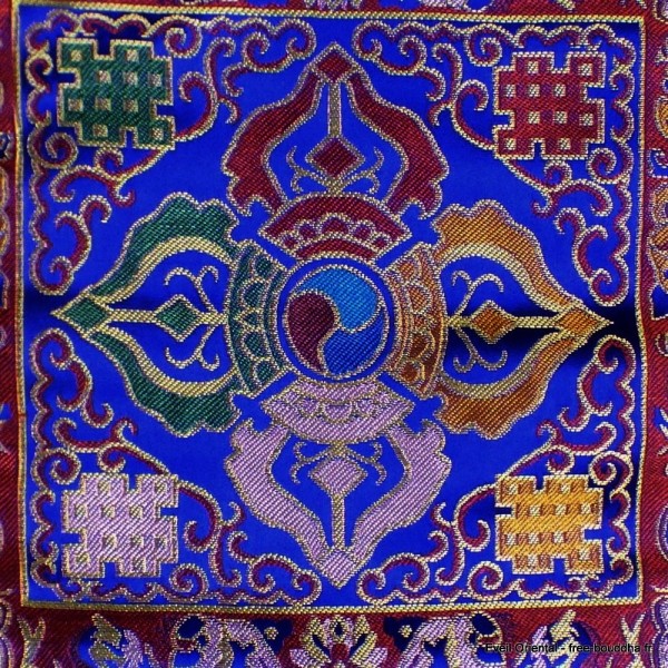 Porte courrier bouddhiste en soie symbole Dorjé Tentures tibétaines Bouddha PCB7