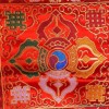 Porte courrier bouddhiste en soie symbole Dorjé Tentures tibétaines Bouddha PCB7
