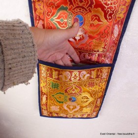 Porte courrier bouddhiste en soie symbole Dorjé Tentures tibétaines Bouddha PCB7