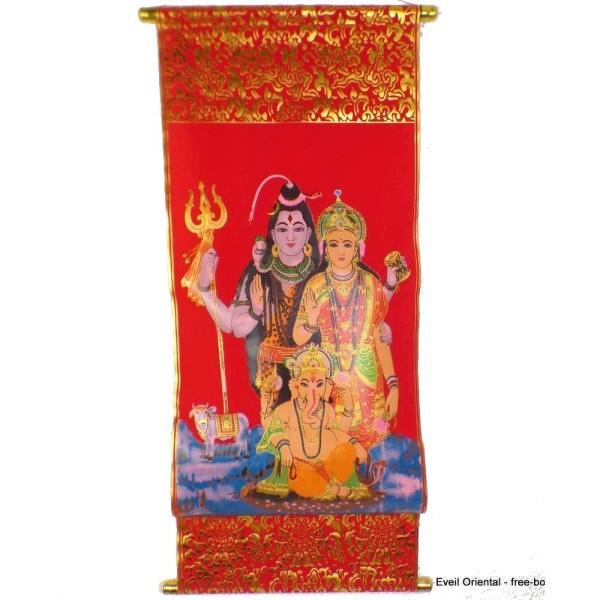 Tenture tangka tibétain Ganesh et Parvati Tentures tibétaines Bouddha TCH2
