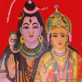 Tenture tangka tibétain Ganesh et Parvati Tentures tibétaines Bouddha TCH2