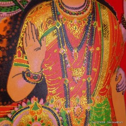 Tenture tangka tibétain Ganesh et Parvati 