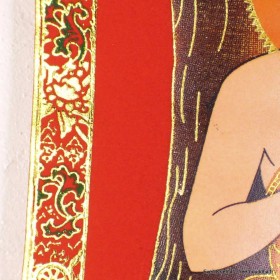 Tenture tangka tibétain Bouddha sous l'arbre de Boddhi Tentures tibétaines Bouddha TCH4