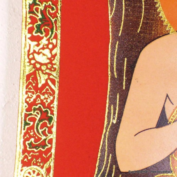 Tenture tangka tibétain Bouddha sous l'arbre de Boddhi Tentures tibétaines Bouddha TCH4