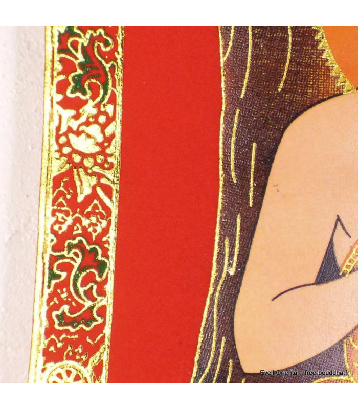 Tenture tangka tibétain Bouddha sous l'arbre de Boddhi Tentures tibétaines Bouddha TCH4