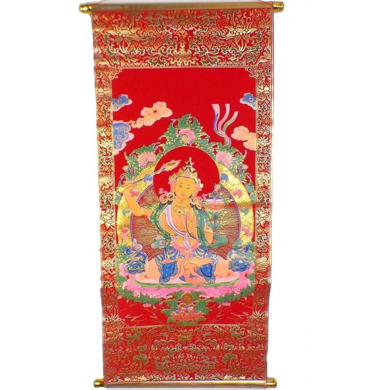 Tenture tangka tibétain Manjushri 