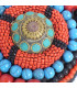 Artisanat tibétain ceinture brodée de pierres Artisanat tibétain bouddhiste CEIN1