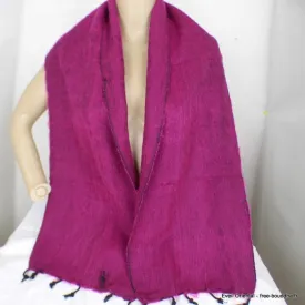 Echarpe népalaise fuschia noire - Echarpes Laine Homme Femme