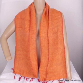 Echarpe népalaise orange Echarpes Laine de Yak ECHA35