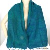 Echarpe népalaise bleu vert Echarpes Laine de Yak ECHA36