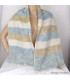 Echarpe laine beige bleu à rayures Echarpes Laine de Yak ECHA67