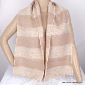 Echarpe homme femme laine de yak beige rosé Tous les pashminas ECHA10