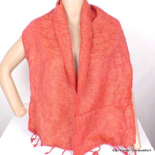 Echarpe Homme femme Laine de Yak Rouille clair Tous les pashminas ECHA5