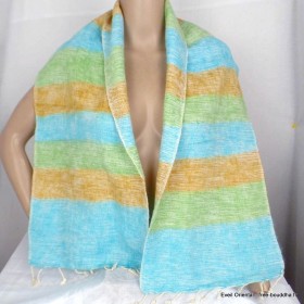 Echarpe Laine de Yak à rayures multicolores Echarpes Laine de Yak ECHA70