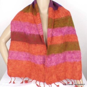 Echarpe en laine orange kaki Echarpes Laine de Yak ECHA81