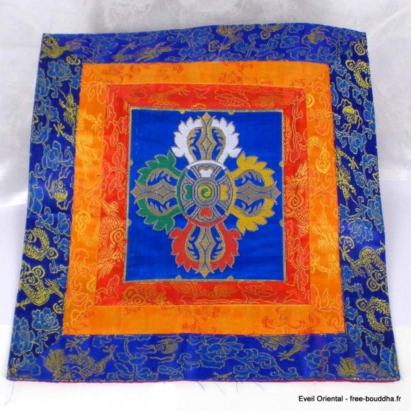 Nappe pour autel bouddhiste en soie Tentures tibétaines Bouddha NPAB1