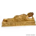 Statuette bouddhiste Bouddha allongé couleur sable 31 cm - Statuettes bouddhistes tibétaines artisanales