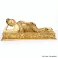 Statuette bouddhiste Bouddha allongé couleur sable 31 cm - Statuettes bouddhistes tibétaines artisanales