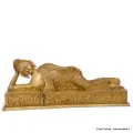 Statuette bouddhiste Bouddha allongé couleur sable 31 cm - Statuettes bouddhistes tibétaines artisanales