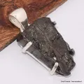 Pendentif Shungite noble argentée brute - Pendentifs pierres naturelles
