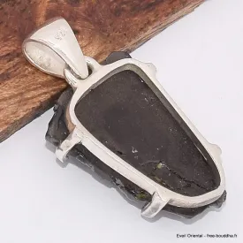 Pendentif Shungite noble argentée brute - Pendentifs pierres naturelles