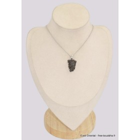 Pendentif argent Shungite noble argentée brute Pendentifs pierres naturelles BK22.12