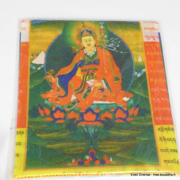 Drapeau tibétain en soie plusieurs divinités 94 x 68 cm Drapeaux tibétains DTDB1