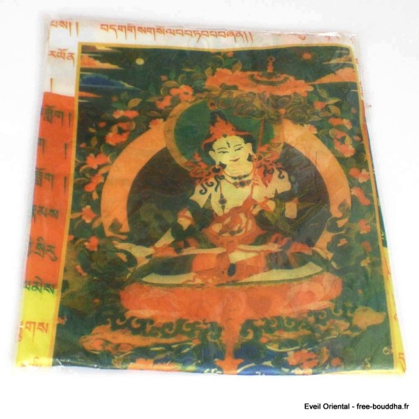 Drapeau tibétain en soie plusieurs divinités 94 x 68 cm Drapeaux tibétains DTDB1