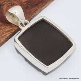 Pendentif Shungite Elite carré serti clos - Pendentifs pierres naturelles