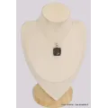 Pendentif Shungite Elite carré serti clos - Pendentifs pierres naturelles