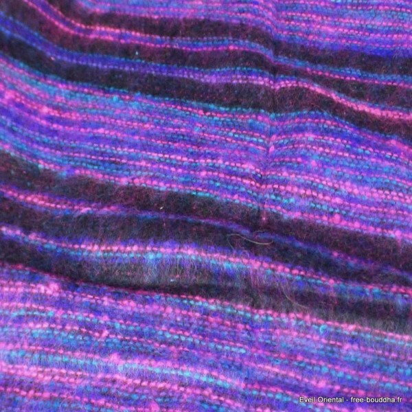 Grand châle de méditation 100 x 200 cm noir violet Grand Châle népalais 100 x 200 cm GCN20