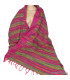 Grand châle de méditation 100 x 200 cm vert fuschia Grand Châle népalais 100 x 200 cm GCN21