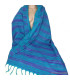 Grand châle de méditation 100 x 200 cm vert turquoise Grand Châle népalais 100 x 200 cm GCN27